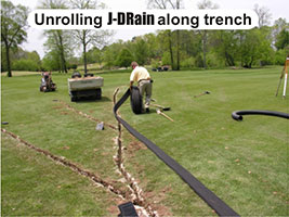 J-Drain Installed on a Golf Course